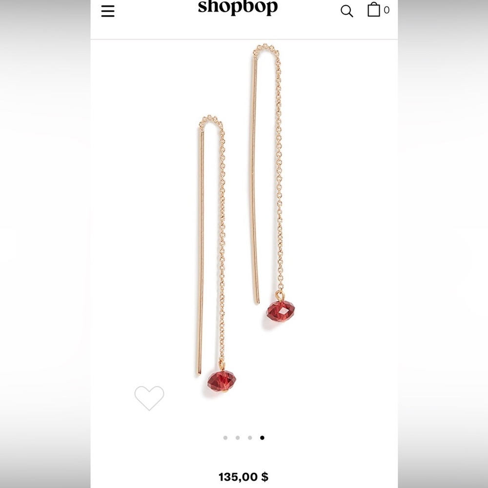 Isabel Marant Gold Earrings with Red Drops - Picture 6 of 7